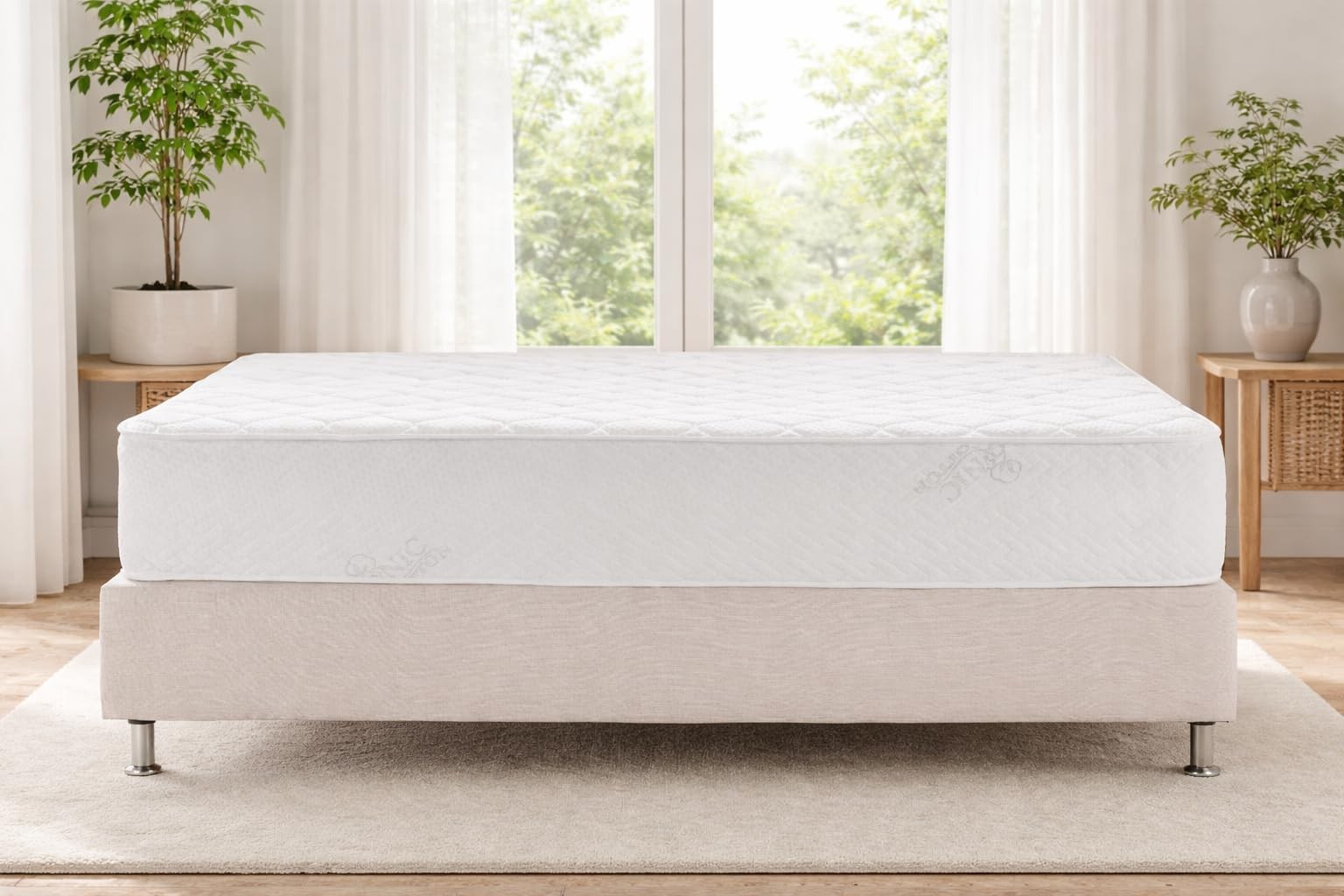 Queen Mattress 10 Inches White – Comfort Plush Euro Pillow Top Cool Memory Fo…