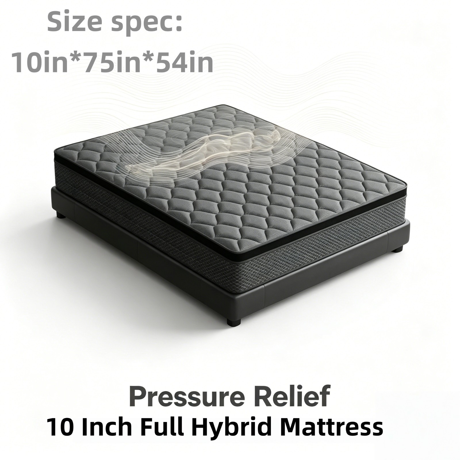 Full 10 Inch Gel Memory Foam Hybrid Spring Mattress CertiPUR-US 3 Days Delivery