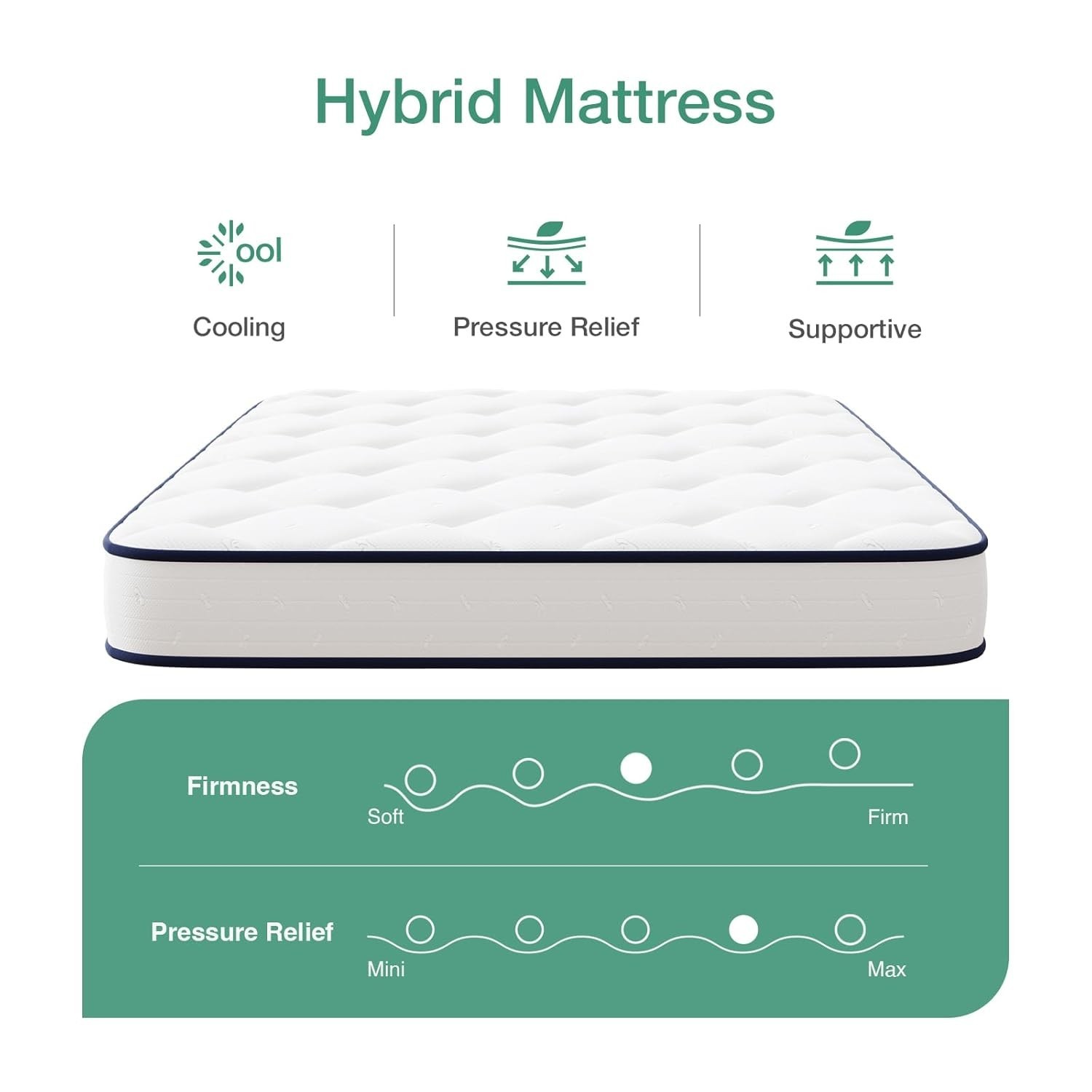 6 Inch Twin Mattress,for Spine Support & Cooling Comfort Twin Bed
