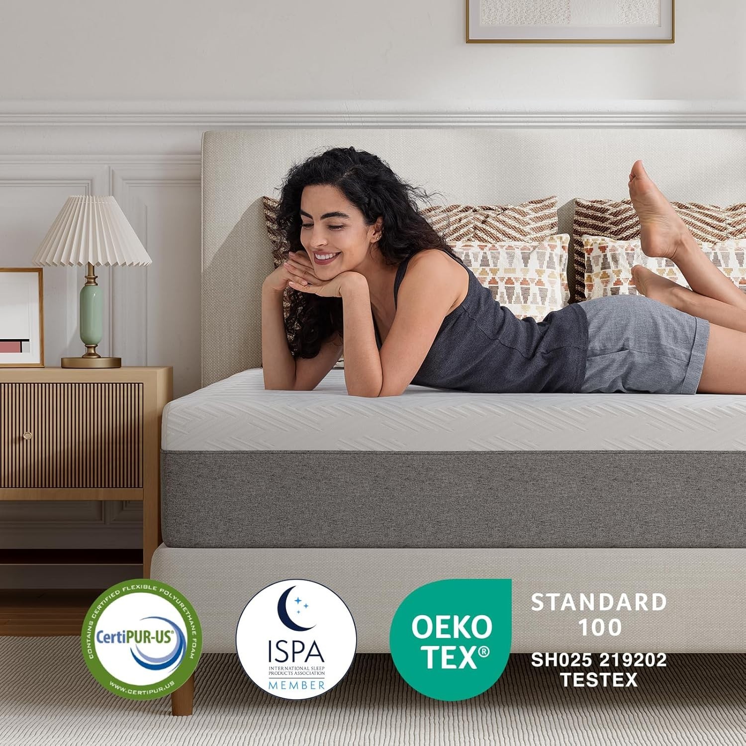 10-Inch Twin Size Memory Foam Mattress – Back Pain Relief, Grey, CertiPUR-US
