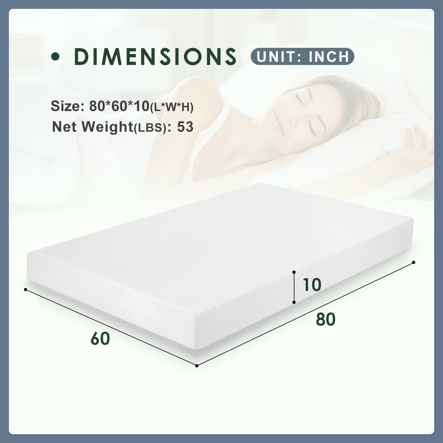 10 Inch Queen Memory Foam Mattress Fiberglass /CertiPUR-Certified/Bed-in-a-/C…