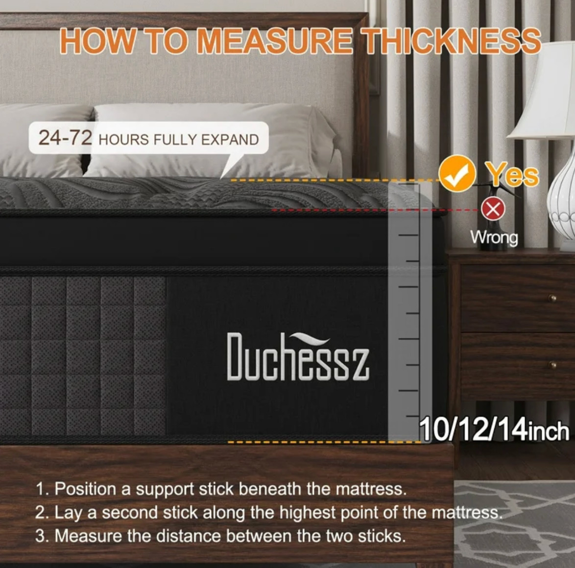14″ Colchones Full Gel Memory Foam Hibrido Cama Full Mattress Hybrid Medium Firm