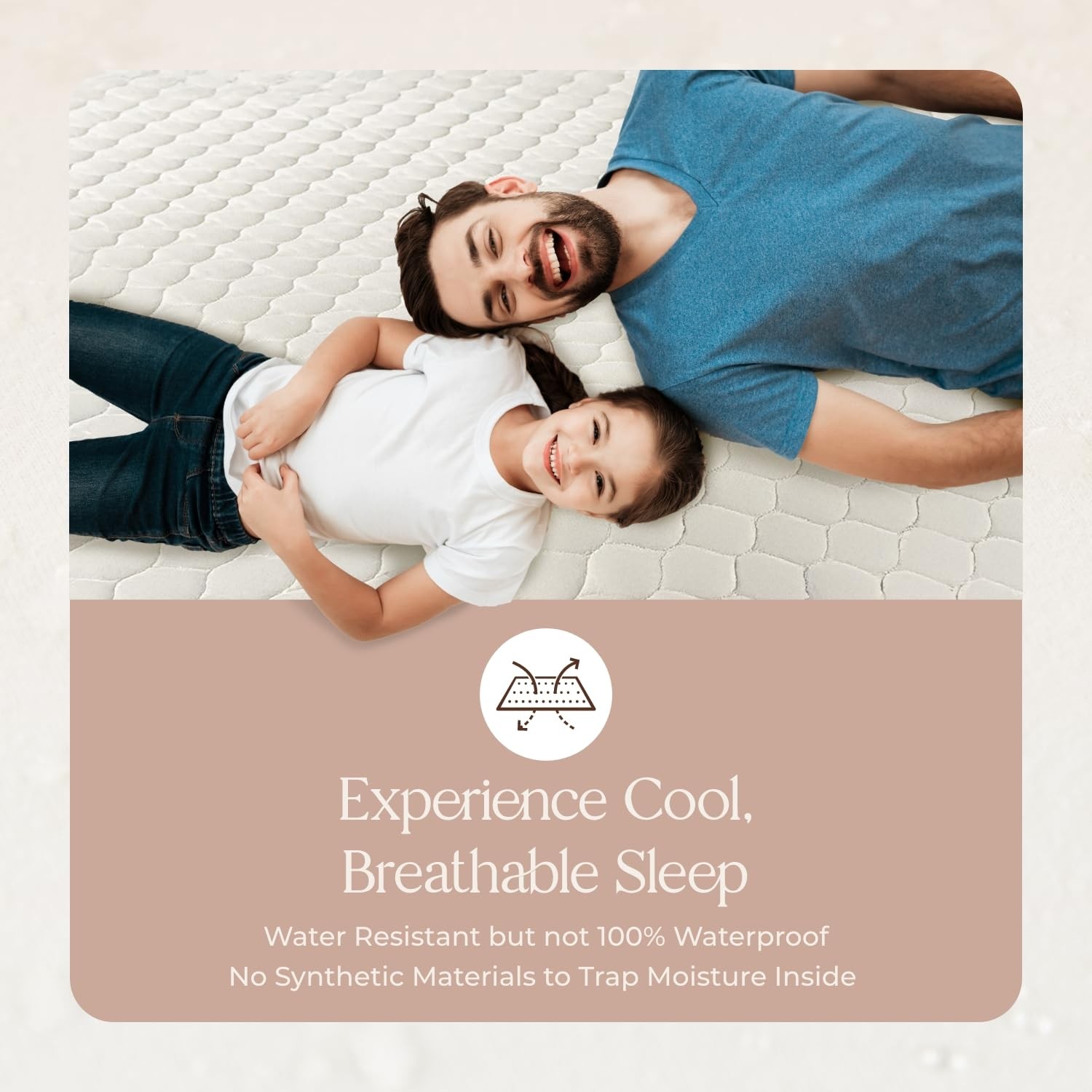 100% Cotton Organic Mattress Pad – Breathable & Cooling King, White
