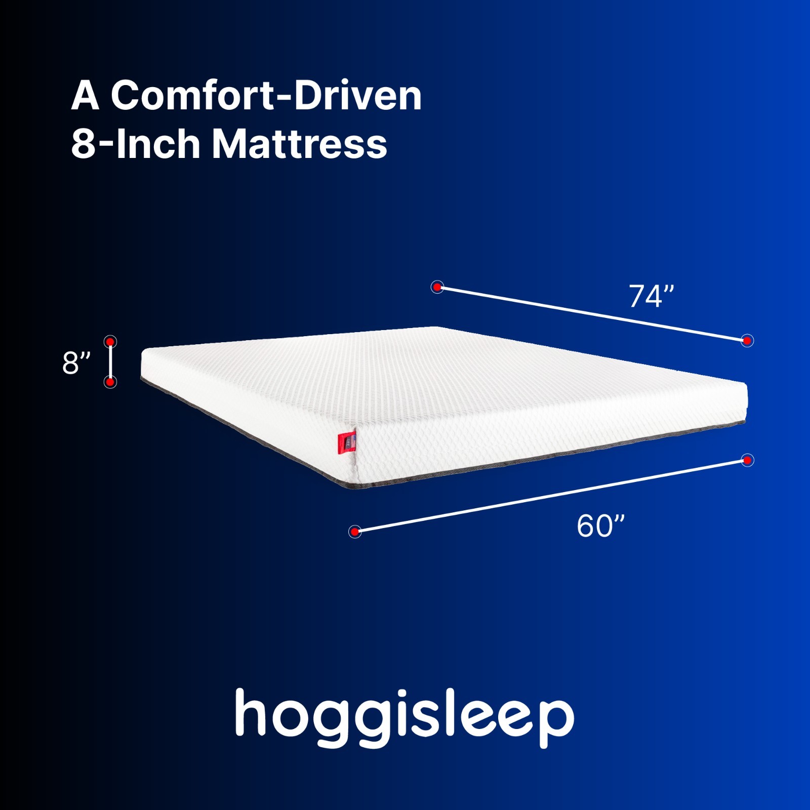 Short Queen, 8 Inch RV Mattress 60×74, High-Quality Memory Foam, hoggisleep NEW