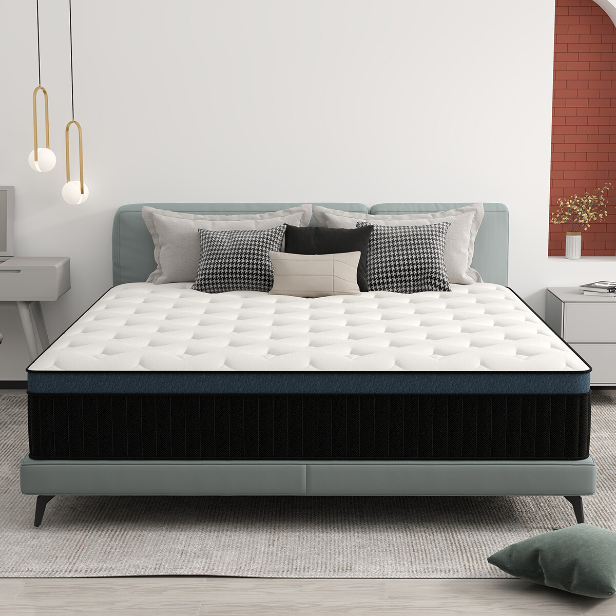 12″ 14″ Mattress Twin Full Queen King Size Memory Foam Pocket Coils Bed In a Box