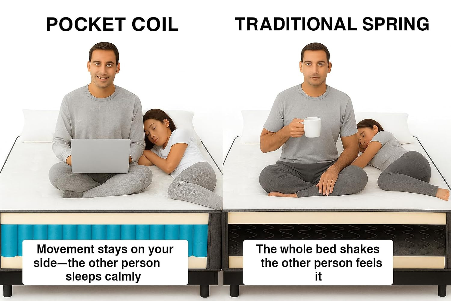 14-Inch Luxury Firm Hybrid Mattress with Pocket Coils & Quilted Top, Twin