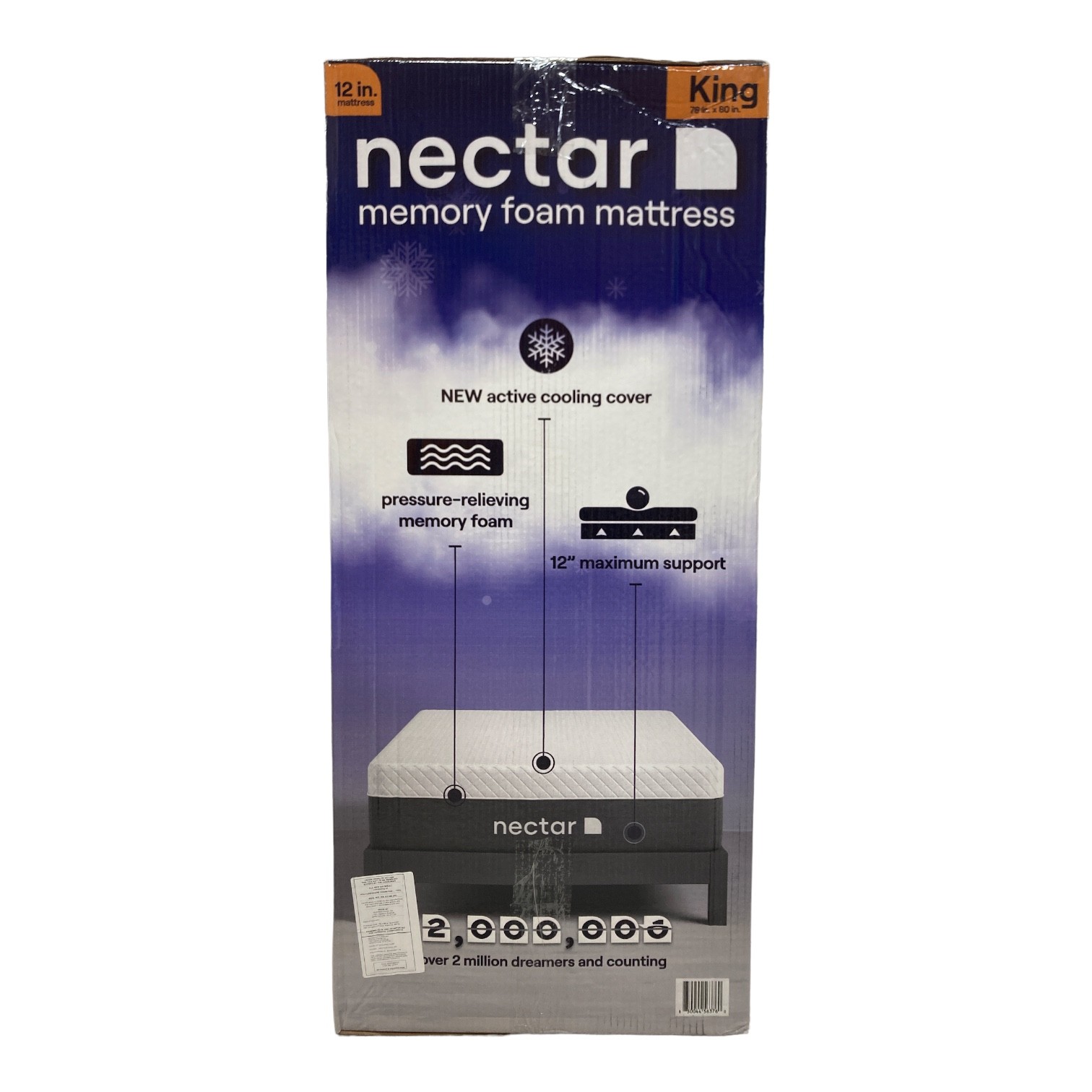 Nectar King Mattress 12″ Medium Firm Gel Memory Foam Cooling Comfort Technology