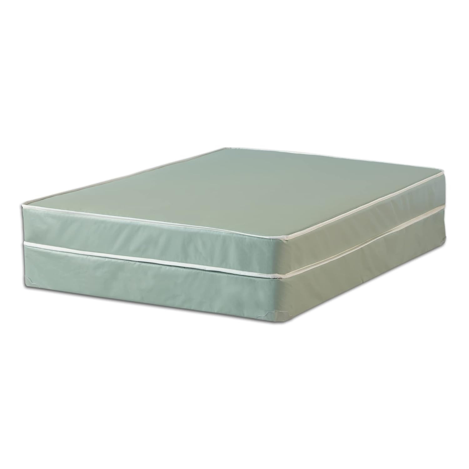 Comfortable Twin Pocket Coil Mattress with Wood Box Spring – Water-Resistant Gre