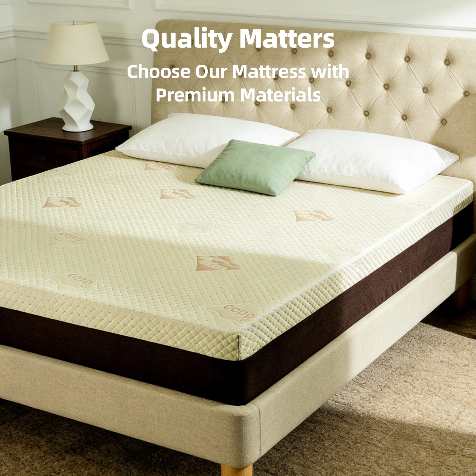 EGOHOME Queen Mattress 12 Inch Copper Cooling Gel Memory Foam for Back Pain