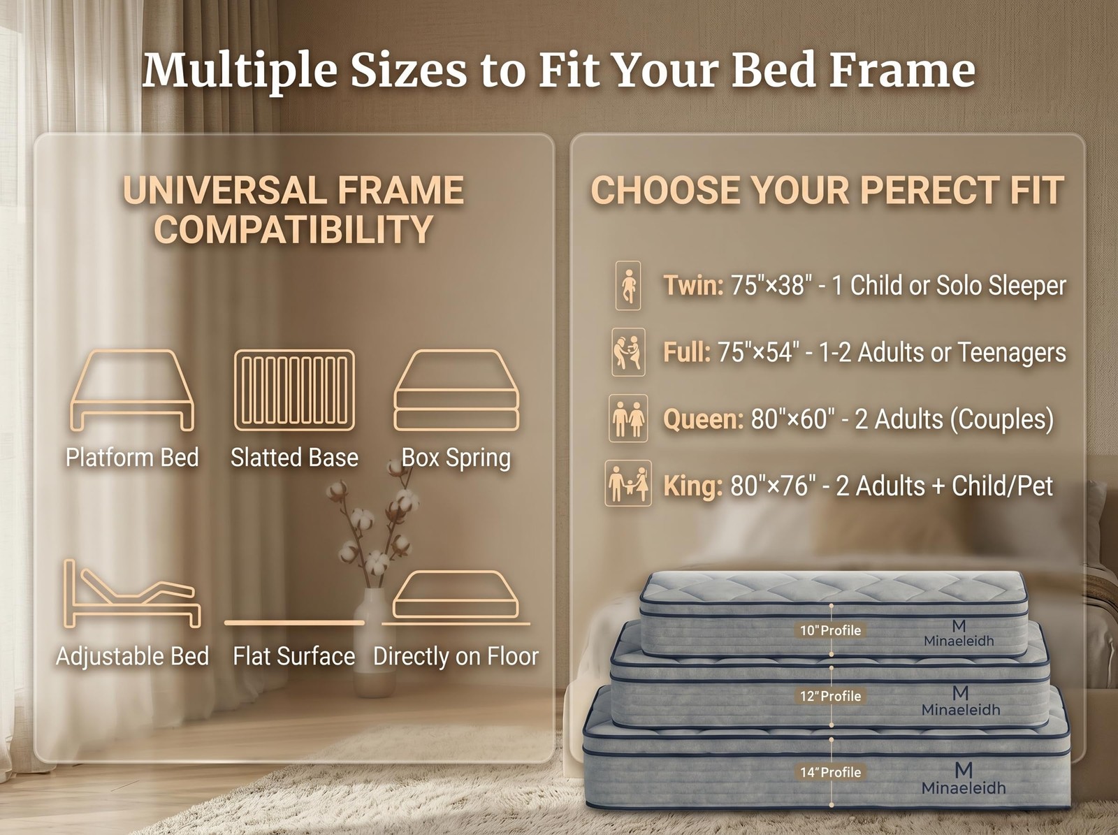 Twin Size Mattress, 10 Inch Twin Hybrid Mattress Bed in A Box, Soft Plush Fee…