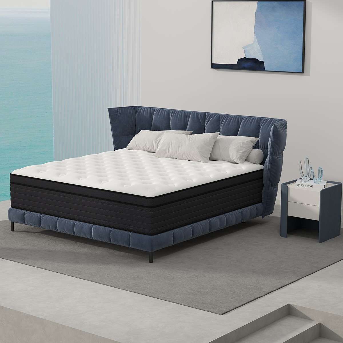 14″ Twin Full King Queen Size Mattress Hybrid Spring Memory Foam Bed in a Box