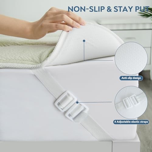 Viscose Mattress Topper for RV Camper, Dual Layer 2 Inch Short Queen Green