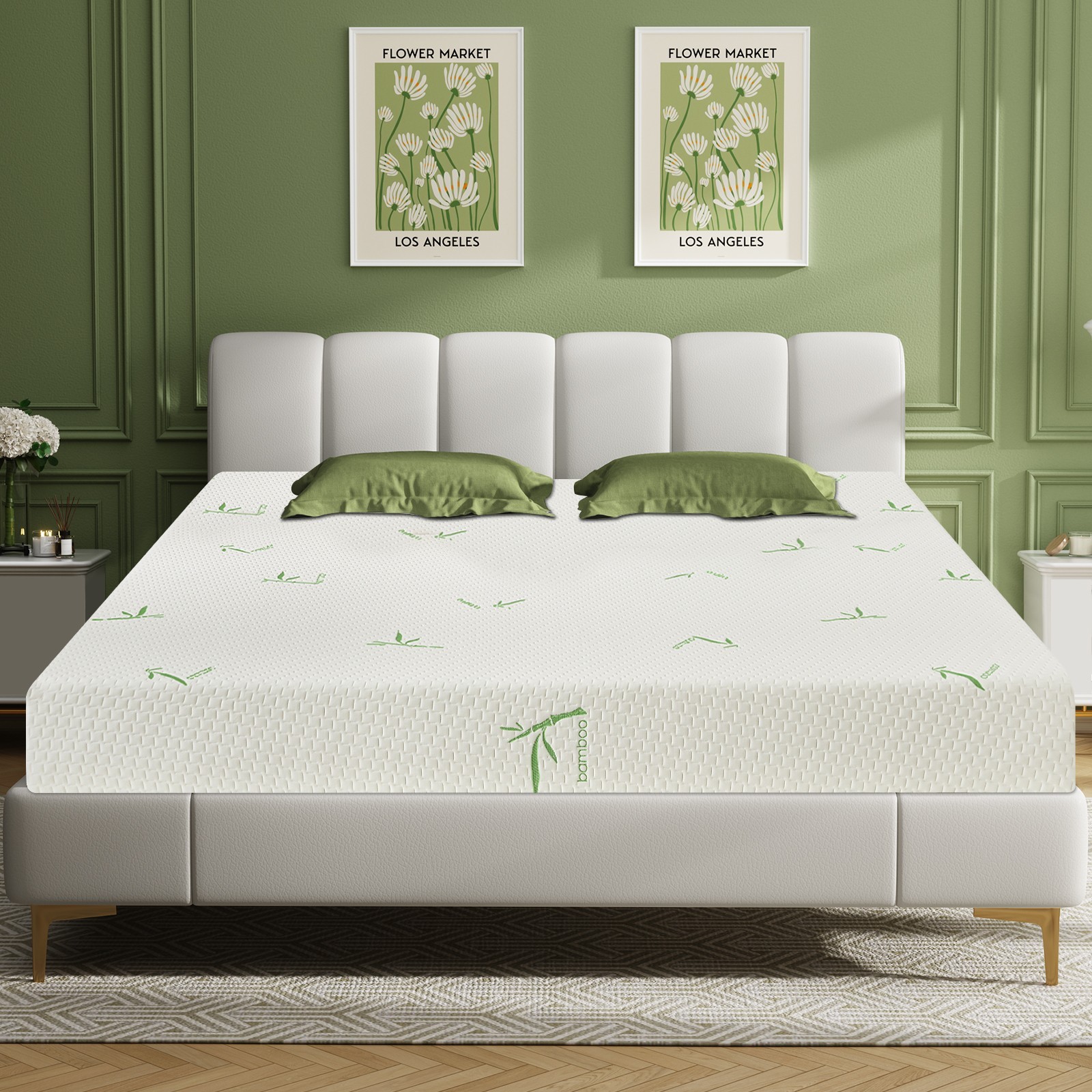 8″ Twin Cooling Gel Memory Foam Mattress with Bamboo Cover for Back Pain Relief