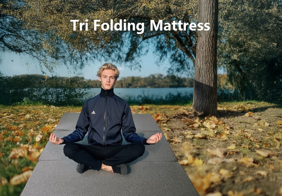 Portable 4/6Inch Folding Mattress Topper with Machine Washable Corduroy Cover