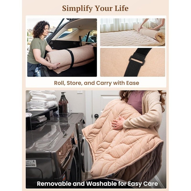 Japanese Floor Mattress Memory Foam Portable Futon Roll Up Sleeping Mat New