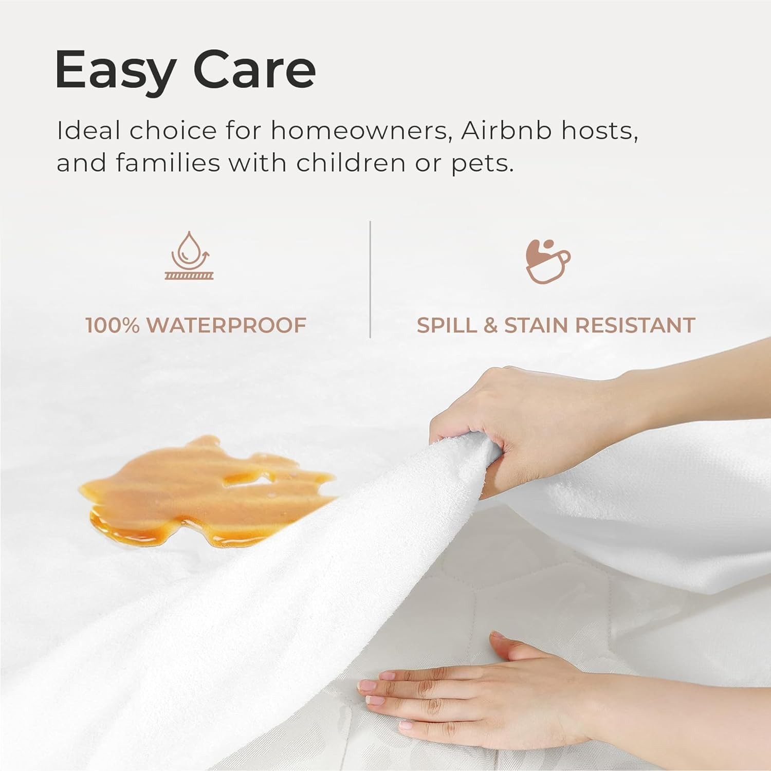 Comfort Beddings 100% Organic Cotton Mattress Protector Queen Queen, White