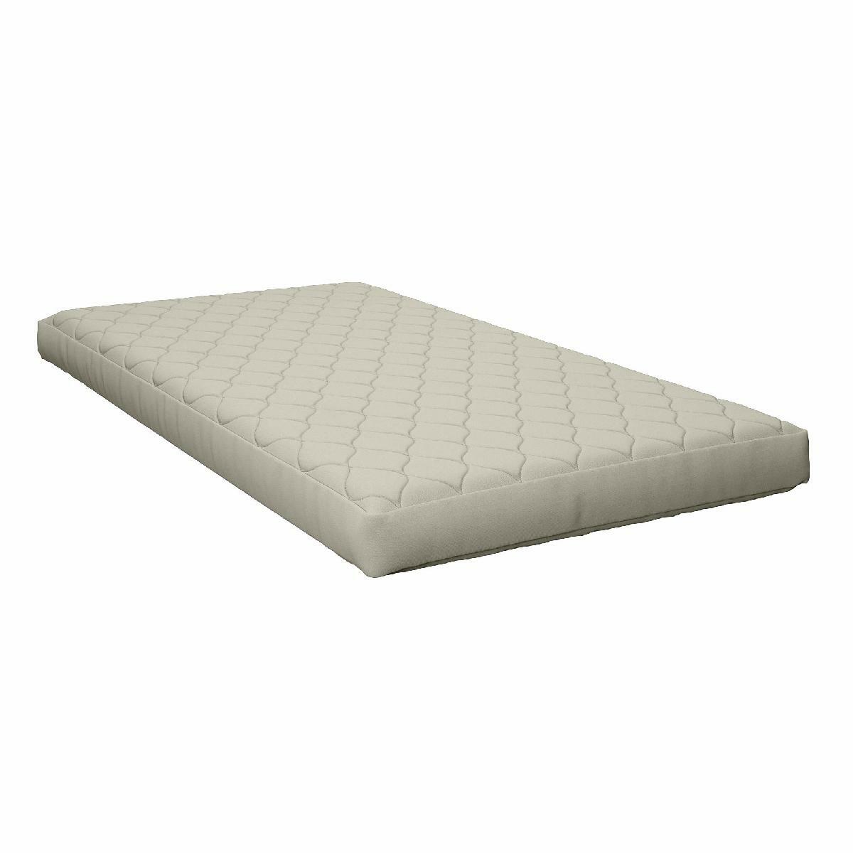 6 Inch Quilted Top Mattress for Bunk Bed Camping Polyester Filled Twin Size Gray