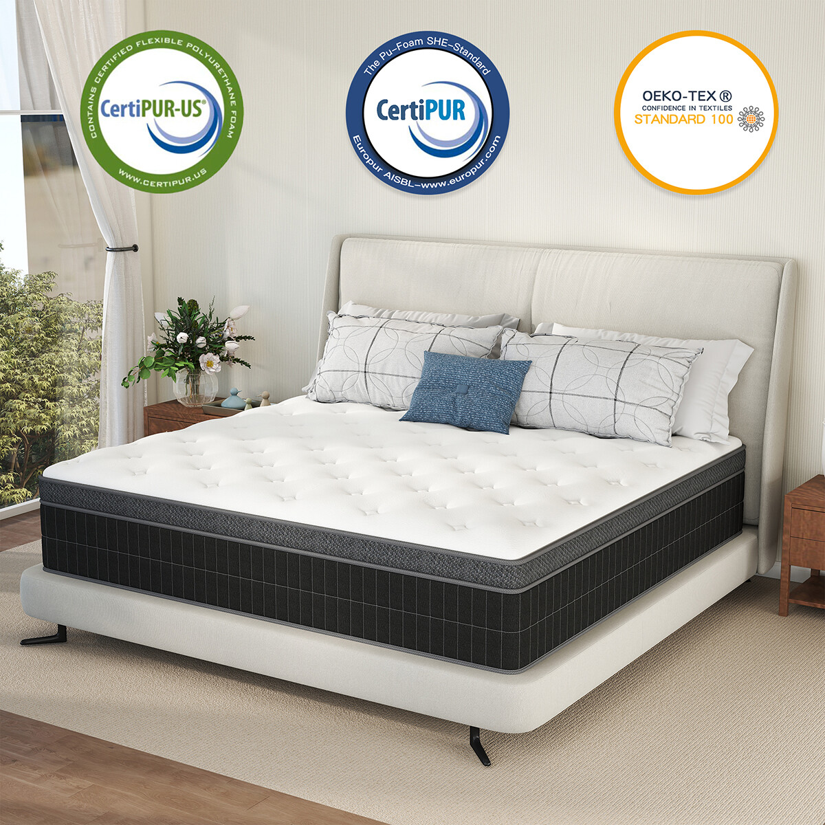 10″12″14″ Memory Foam Hybrid Spring Mattress Twin Full Queen King Size in a Box