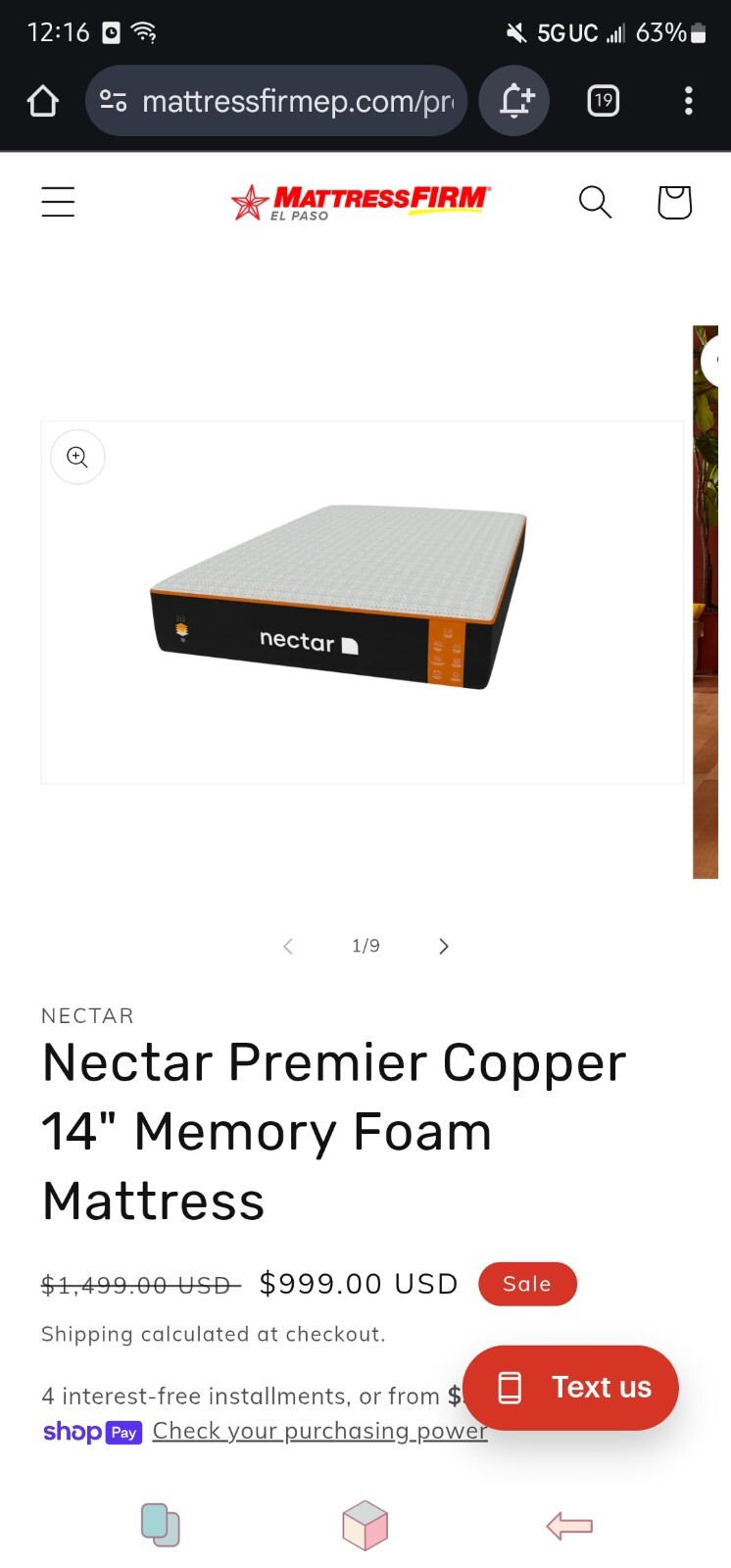Nectar Premier Copper Memory Foam Cal King / King Mattress