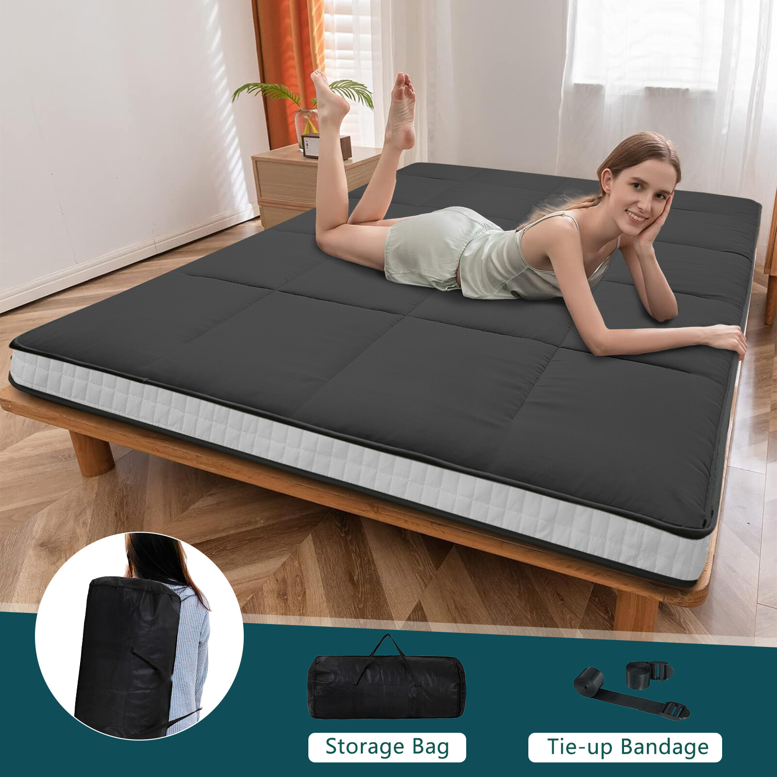 NAIZEA Japanese Floor Mattress Futon Mattress 4” Thickness Cushion Tatami Mat