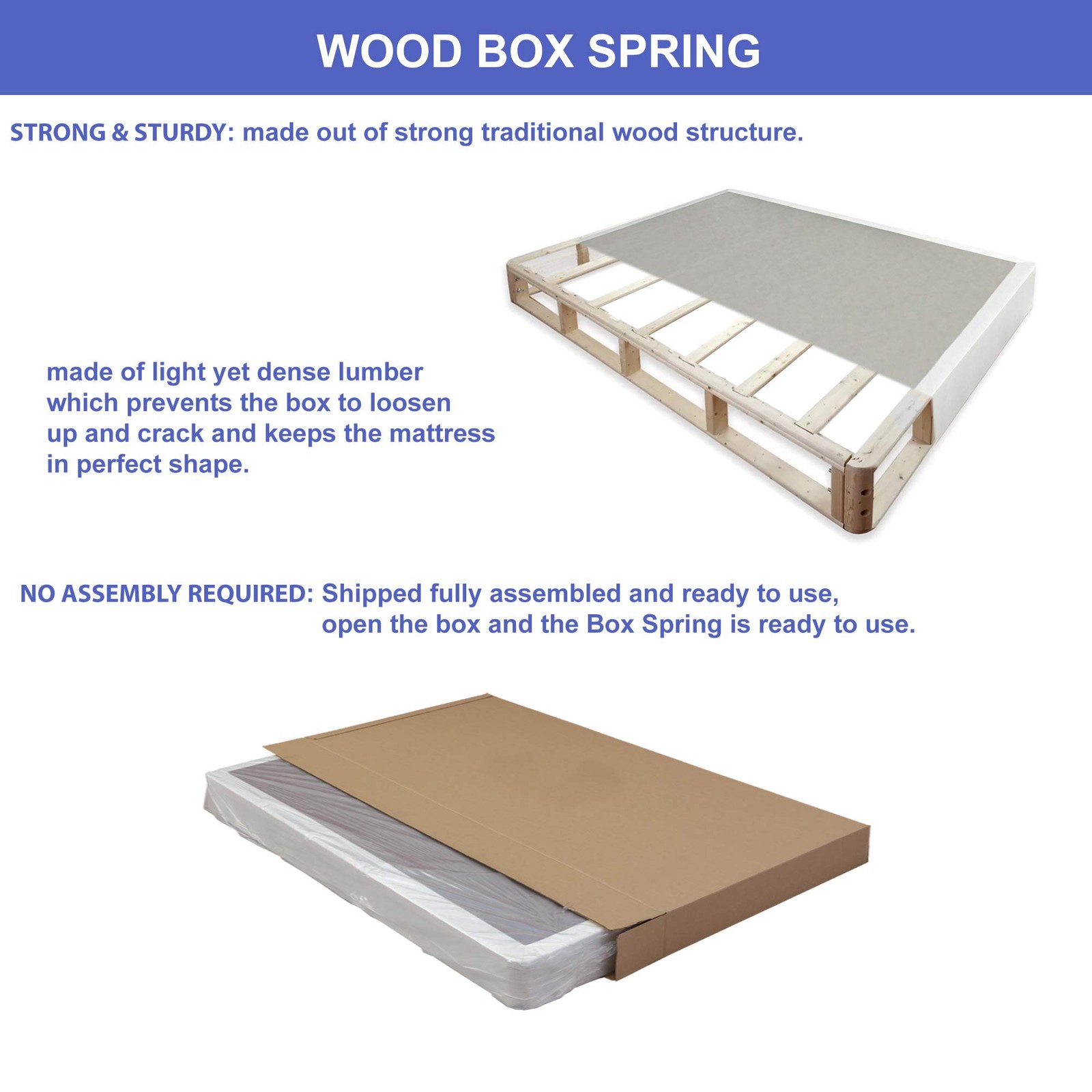 Fully Assembled 4 Inch Split Spring for Mattress, Size Twin