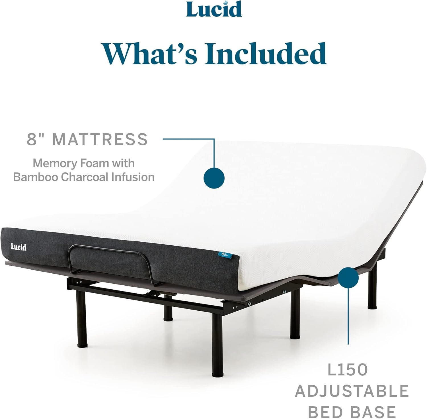 8″ Queen Gel Memory Foam Mattress & Adjustable Bed Base – Easy Assembly