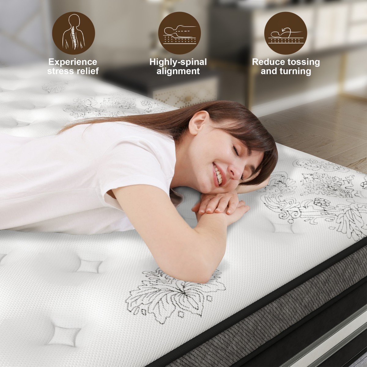 12/14 Inch Mattress in a Box Twin Full Queen King Gel Memory Foam Hybrid Spring