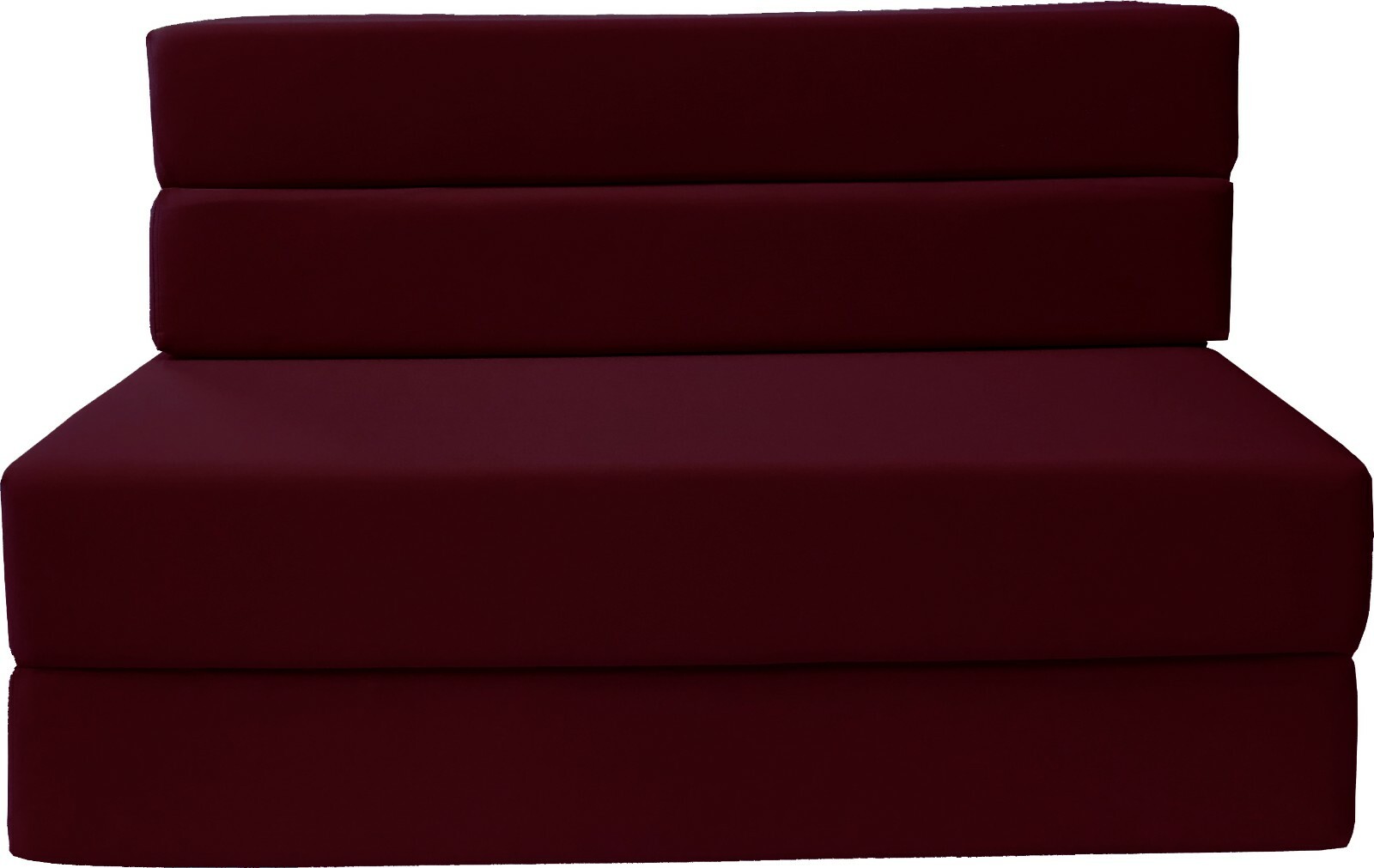 Queen Size 4-Folding Foam Mattresses, Sofa Beds, Chairs, Couch 6x60x80 Burgundy