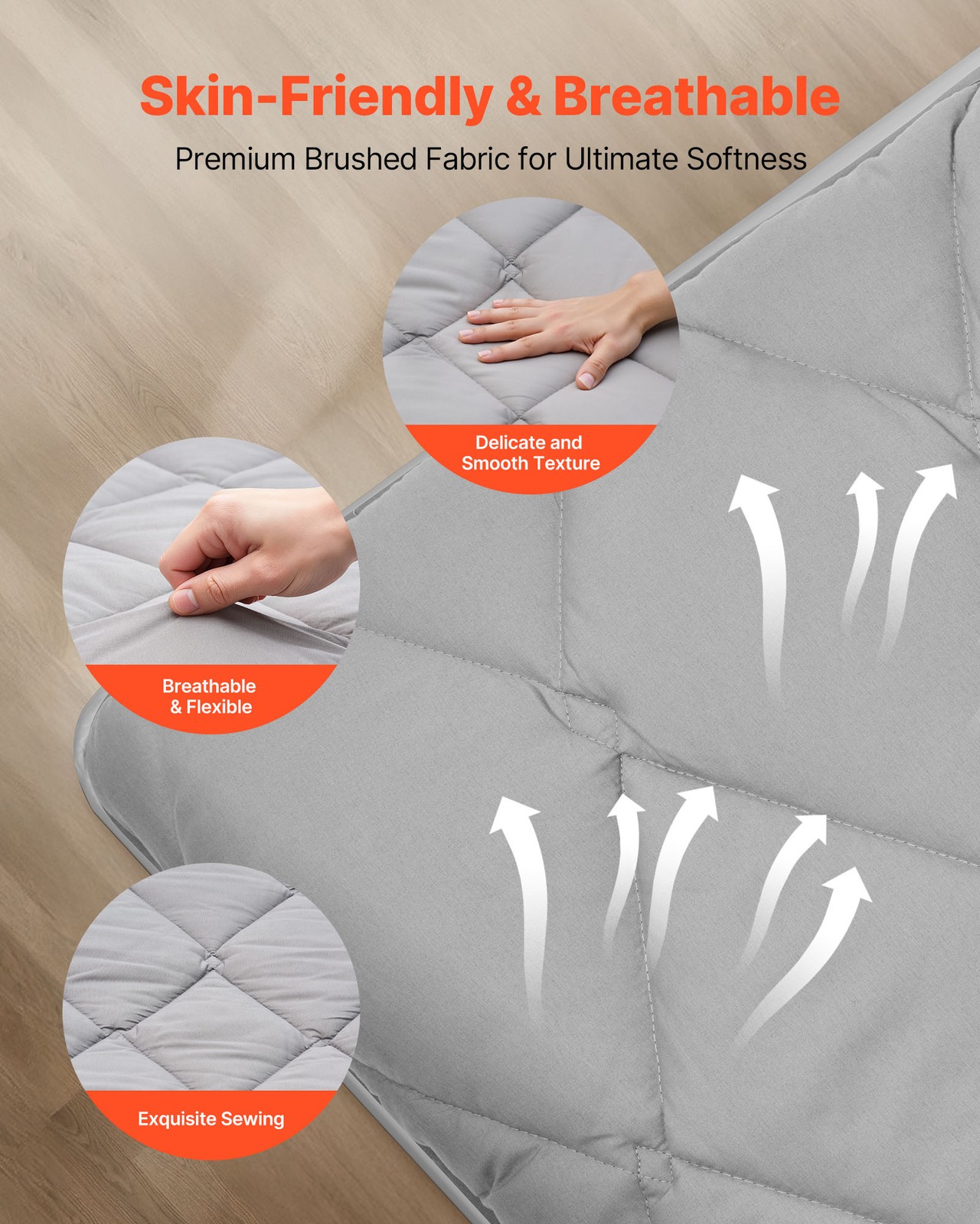 VEVOR Japanese Tatami Mattress Queen Foldable Futon Mat with Storage Bag Gray