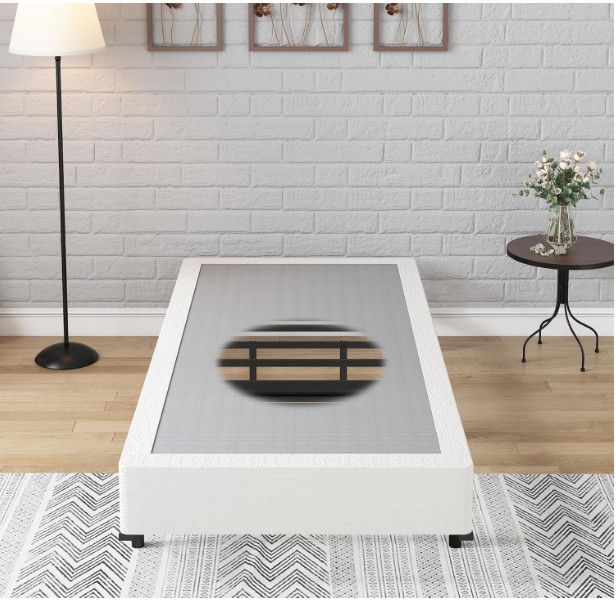 7 Inch Twin Box Spring with Fabric Cover Set, 2500lbs Capacity, Non-Slip