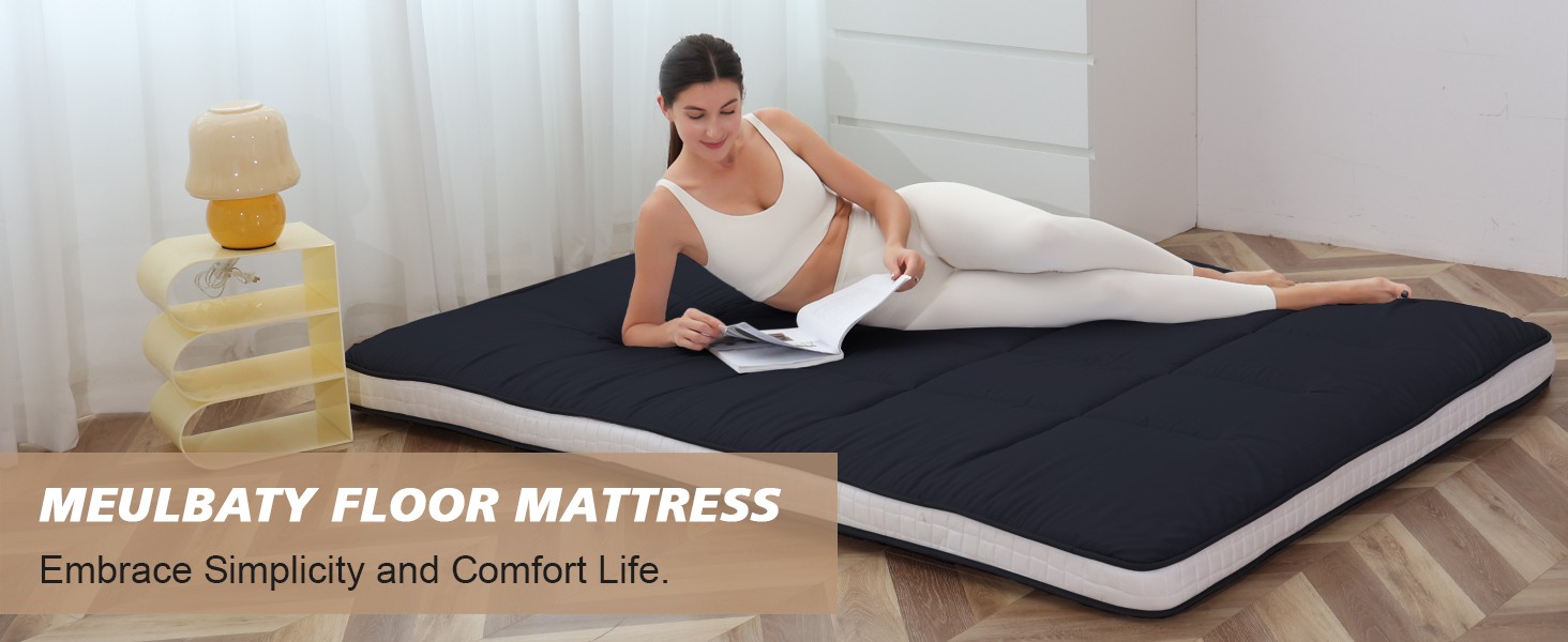 Queen Size Futon Mattr -4in Extra Thi Foldable Japanese Floor