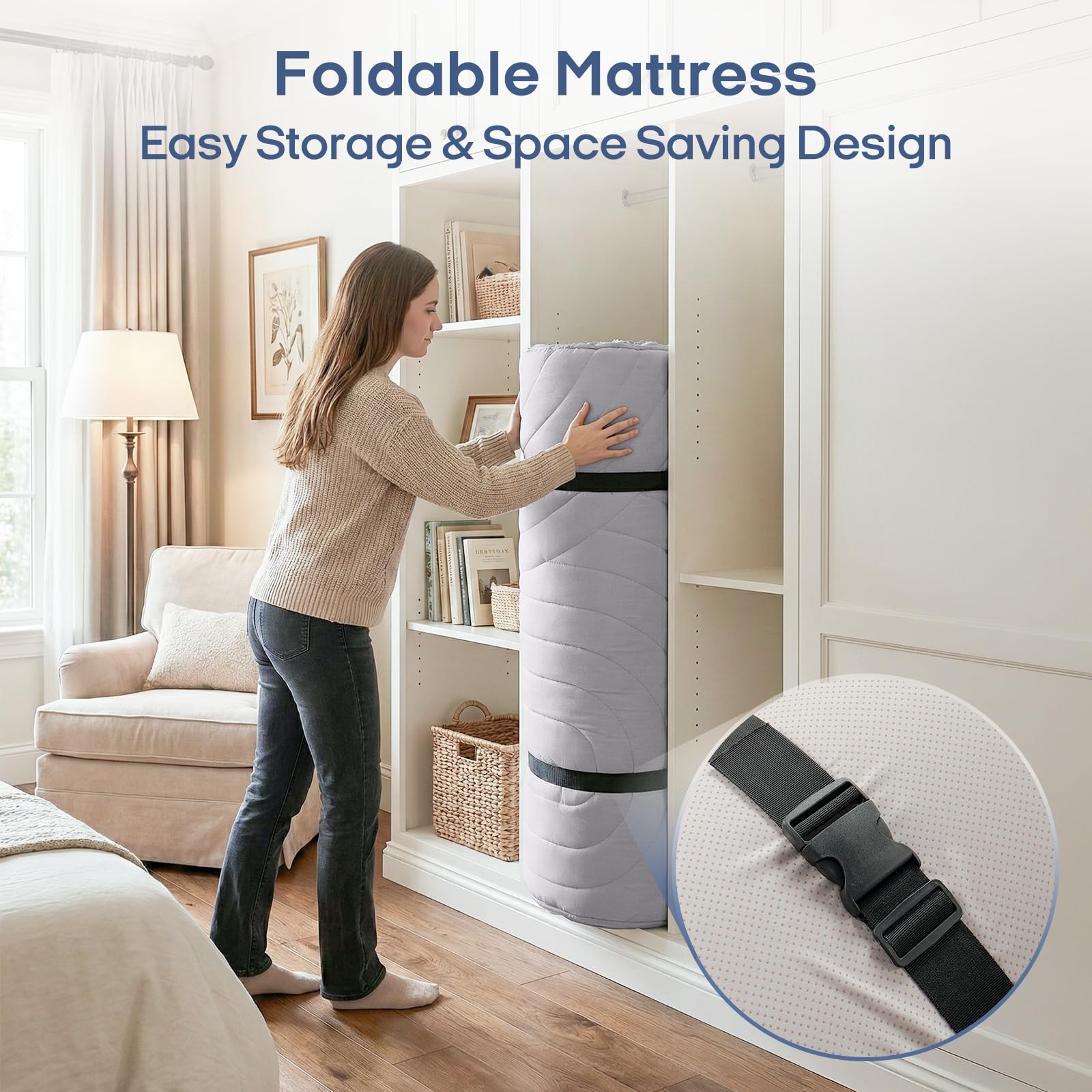 Japanese Floor Mattress Futon Mattress Twin Size, Thicken Roll Up Tatami Mat …