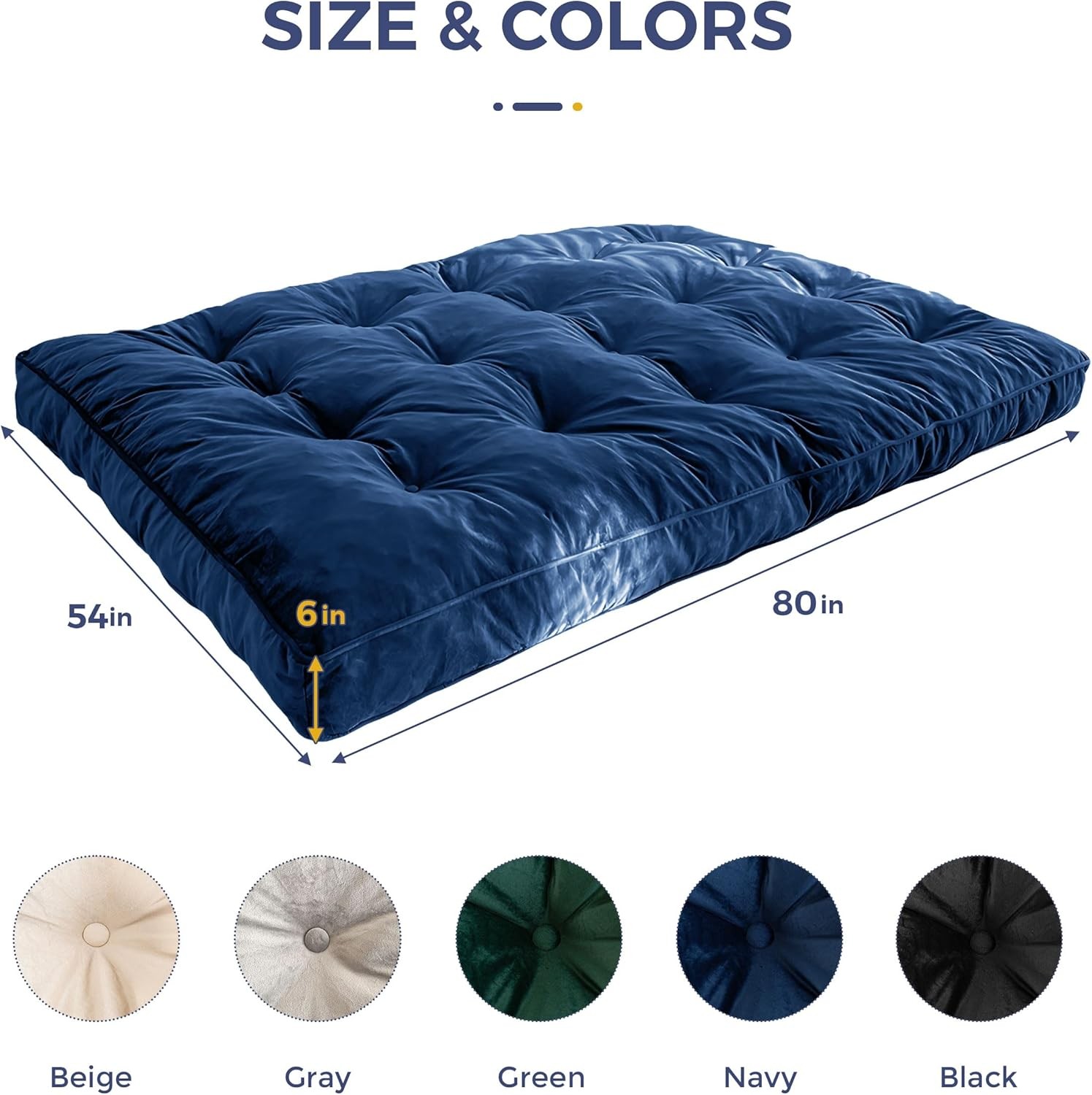 MAXYOYO Navy Full Futon Sofa Couch Floor Mattress
