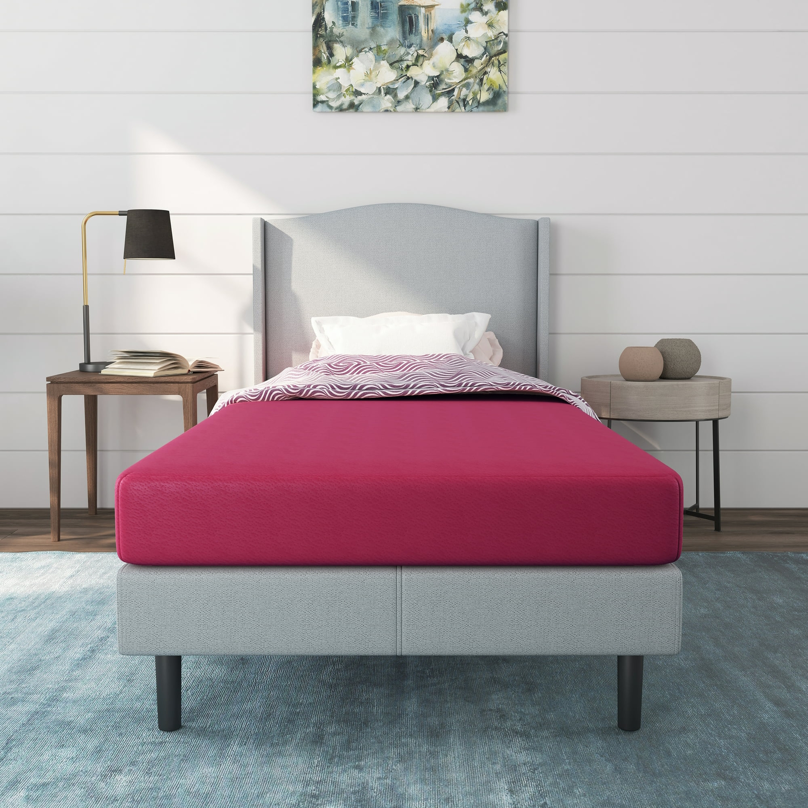 Pink Twin Memory Foam Mattress Bunk Bed Size 5″ 5 Inch Single Eggcrate Base