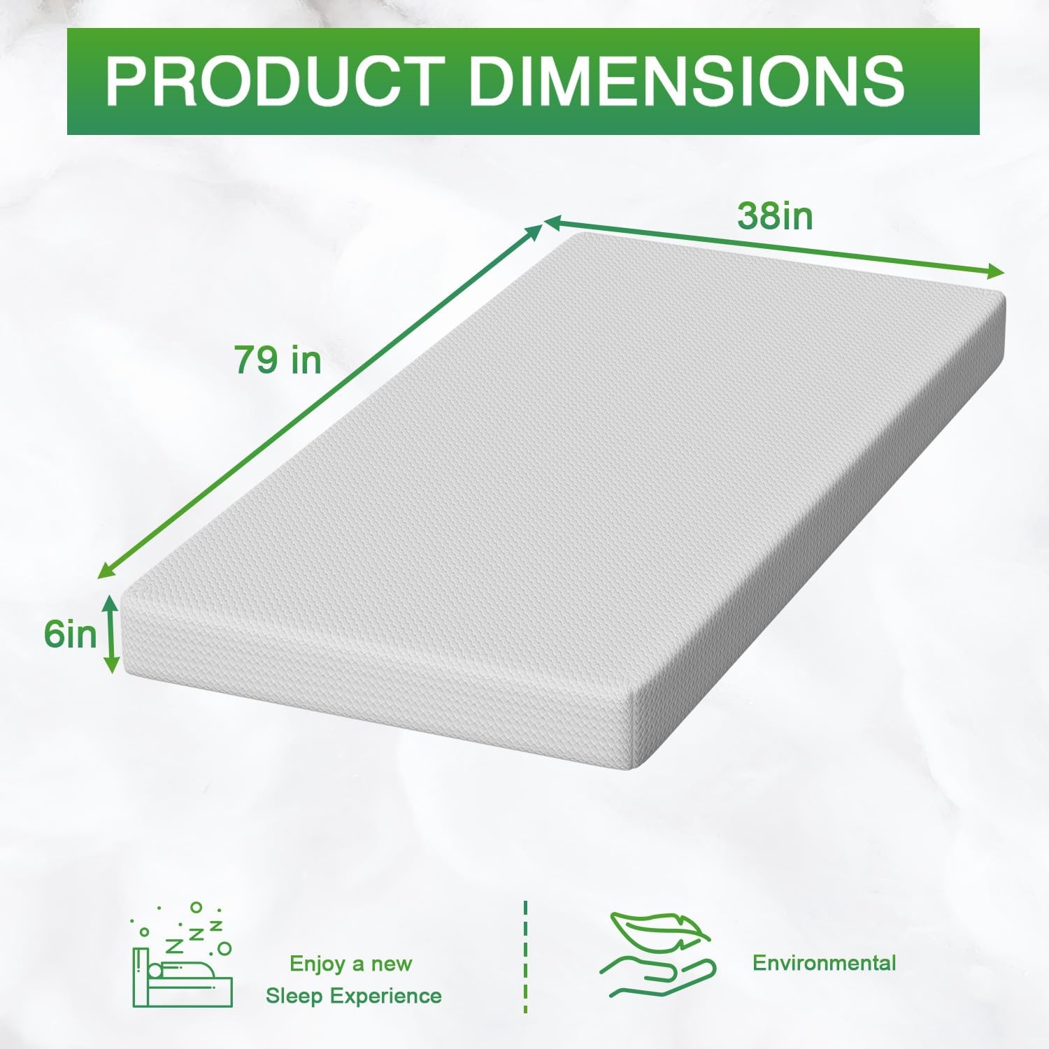 Twin XL Gel Memory Foam Mattress Medium Firm Pressure Relief Cooling CertiPUR-US