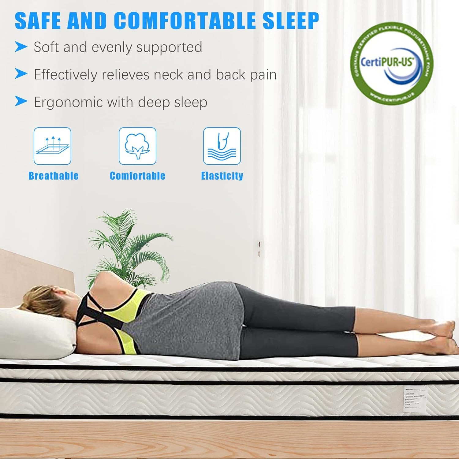 8 Inch Mattress Innerspring Mattress in a Box with Breathable Mattress ,Twin XL