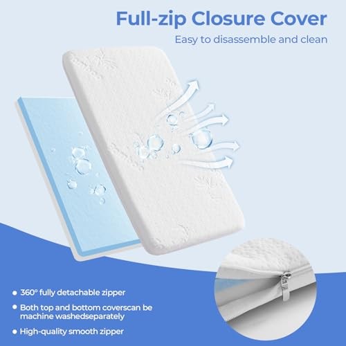 33×20 Bassinet Mattress for MikaMicky: 2″ Thick Dual Sided Gel Memory Foam