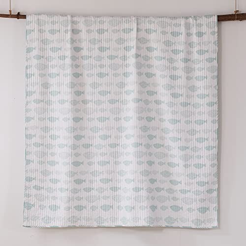Aqua Breeze Quilt Set, Animal, 100% Cotton, Blue Full/Queen