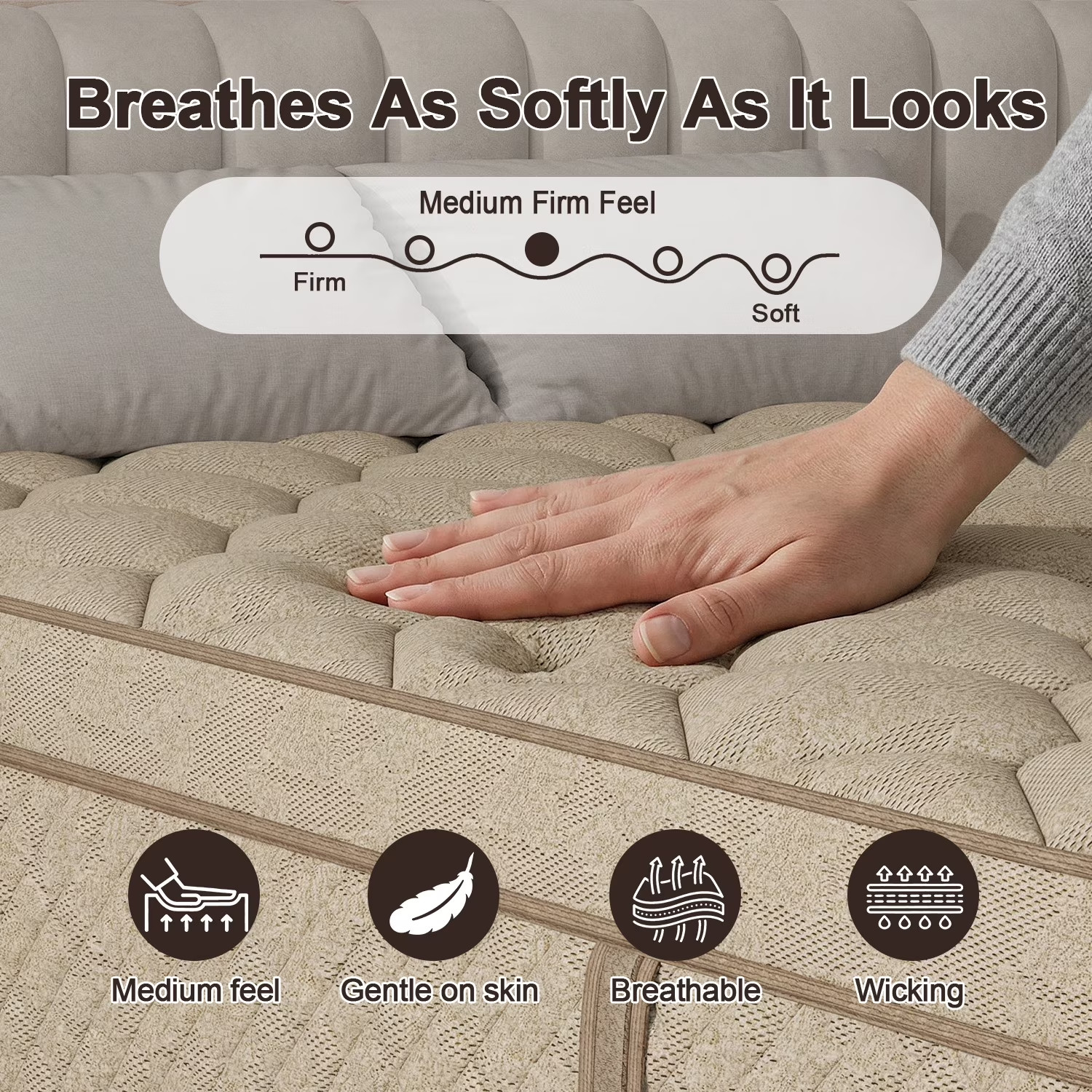 Duchessz 14inch Queen Mattress in a Box Gel Memory Foam Medium Firm Euro Top Hyb