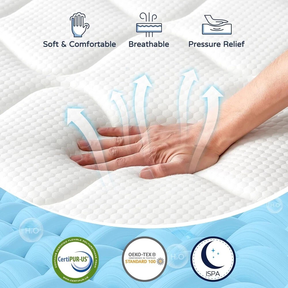 QUEEN Colchon Gel Memory Foam Hibrido Cama SIN DOLOR ESPALDA Suave EN OFERTA 14″