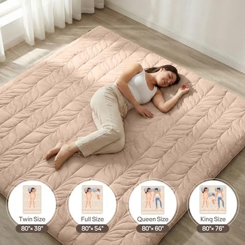 Japanese Floor Mattress Futon Mattress Full Size, Thicken Roll Up Tatami Mat …