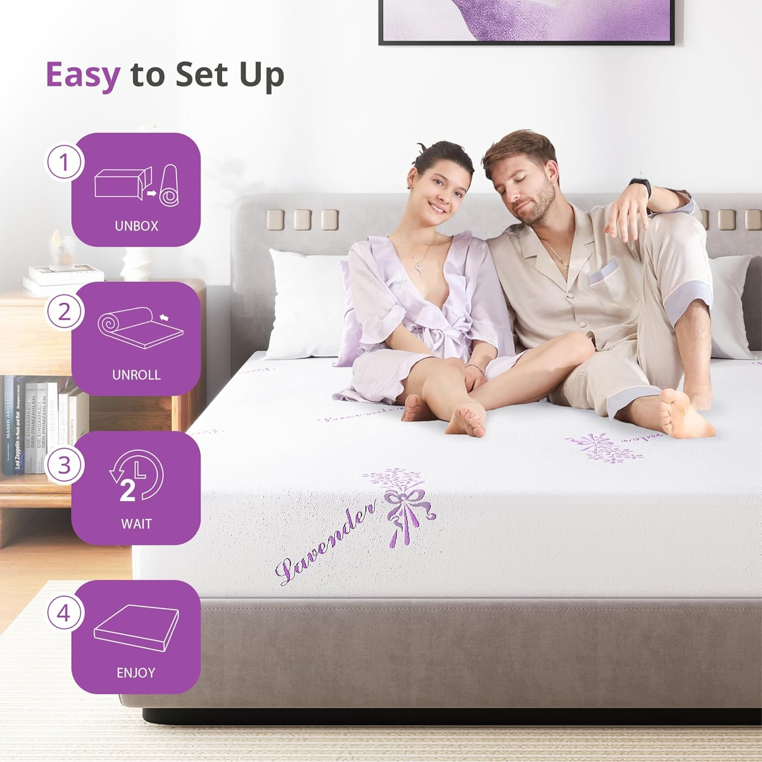 8″ Twin Memory Foam Mattress with Green Tea Gel – Pressure Relief & Comfort