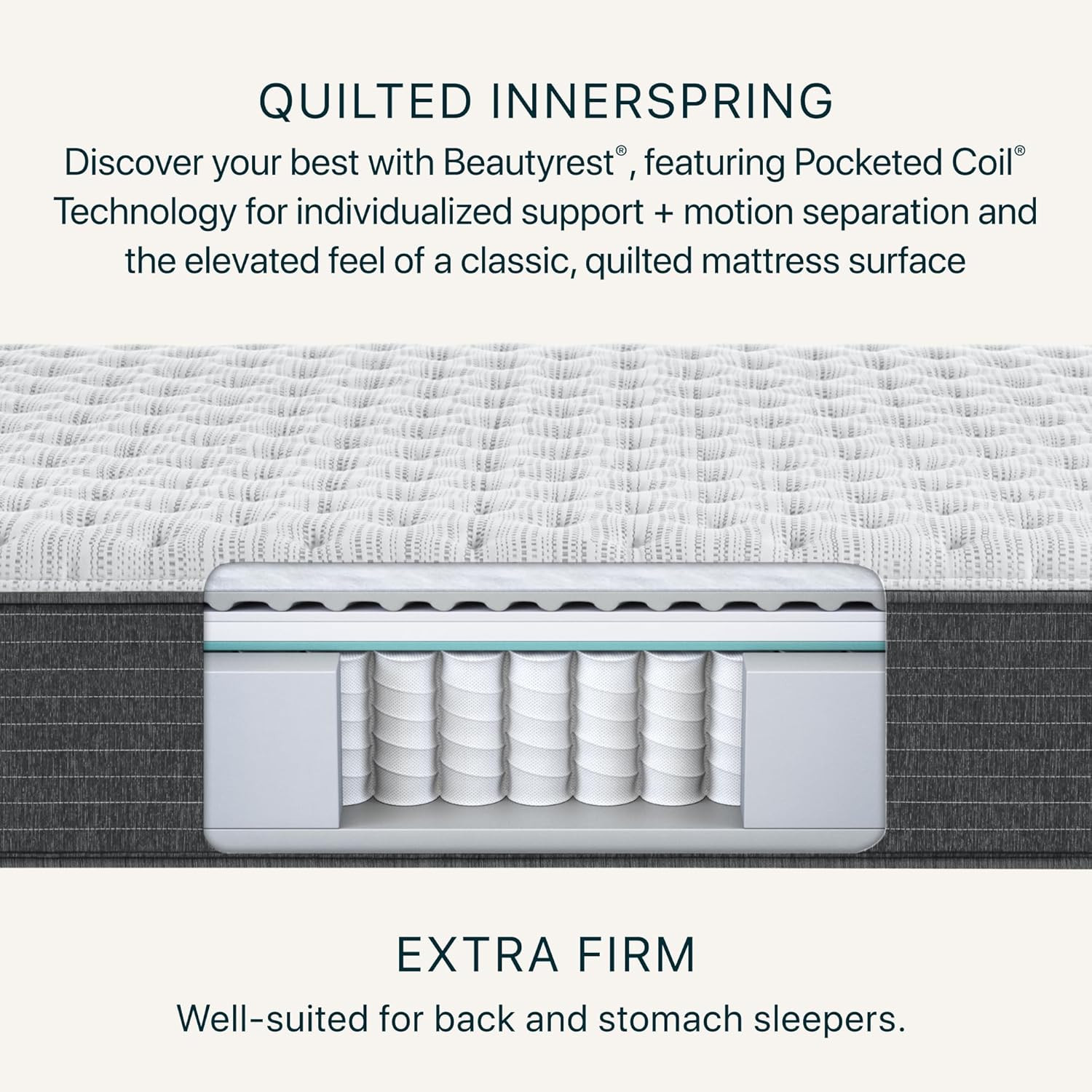 Beautyrest Silver BRS900 12” Extra Firm King Mattress with Cooling Technology