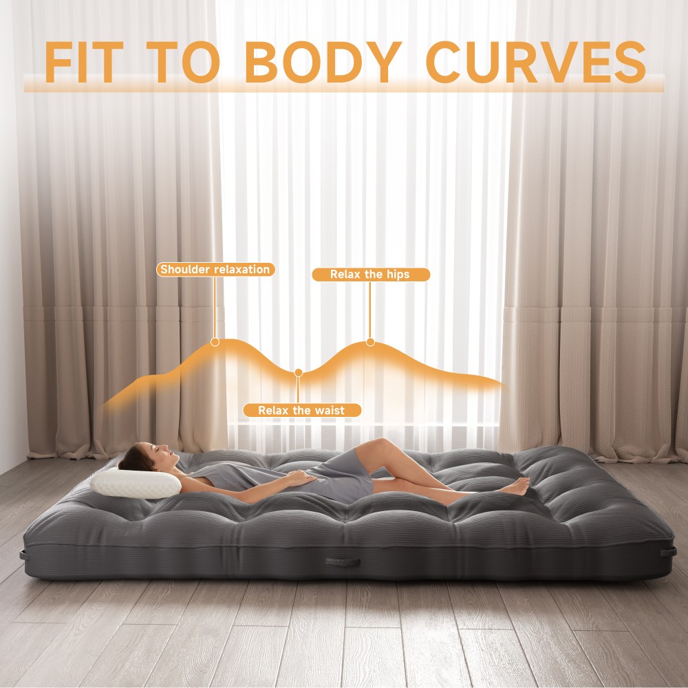 8 inch Floor Mattress Futon Mattress Sleeping Pad Foldable Roll Up Mat