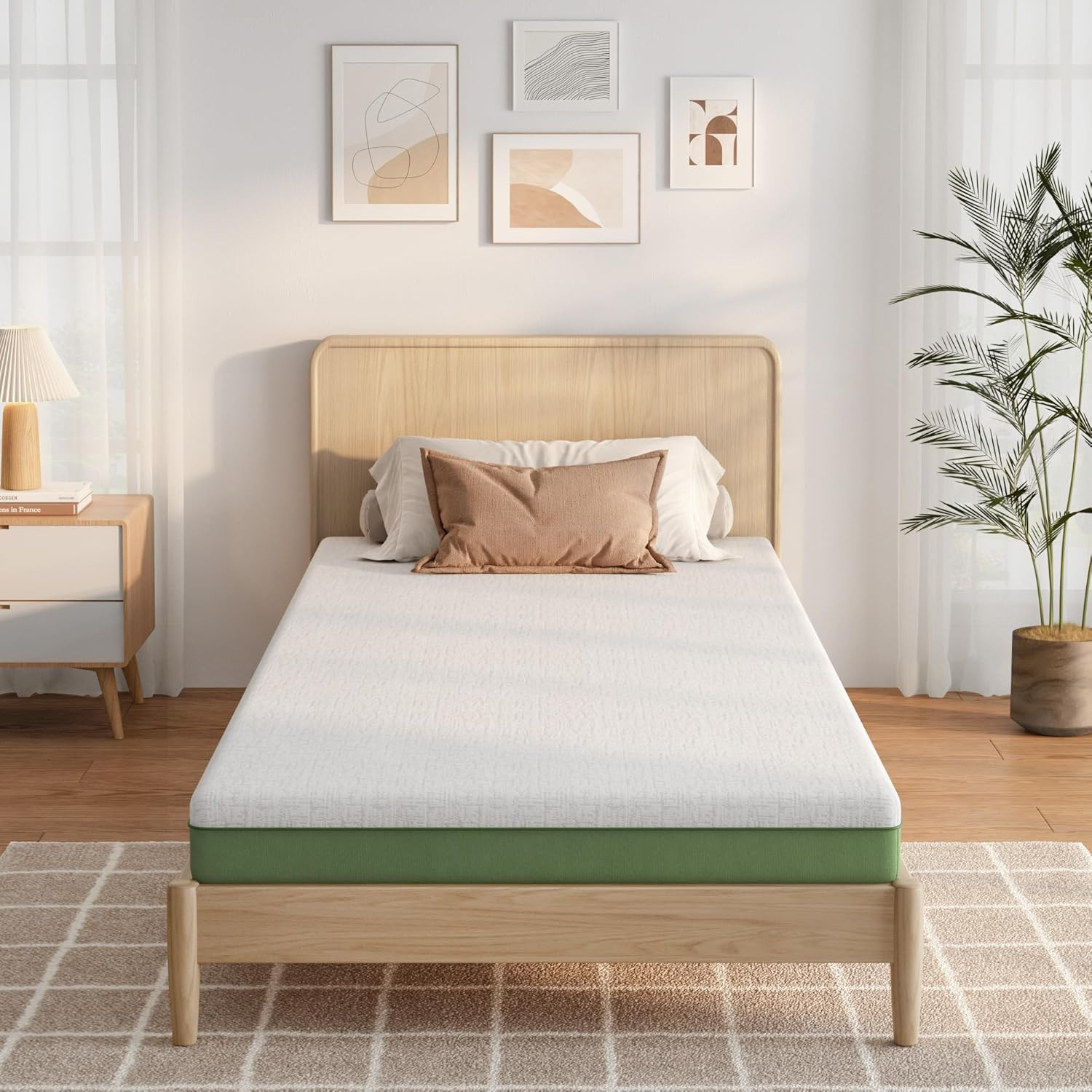 Twin Mattress 6 Inch Gel Memory Foam Medium Firm Washable Cover Bed Box