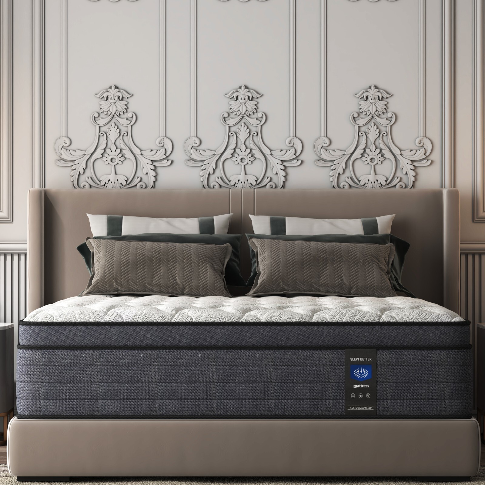 MRH 12-Inch Gel Memory Foam Mattress Twin Full Queen King Hybrid Mattress white