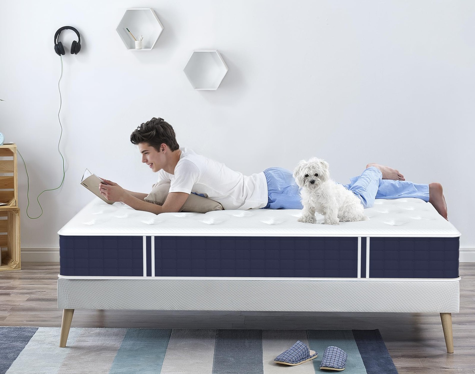 Coolvie Twin Mattress, 10 Inch Twin Size Hybrid Mattress, Individual Pocket Spri