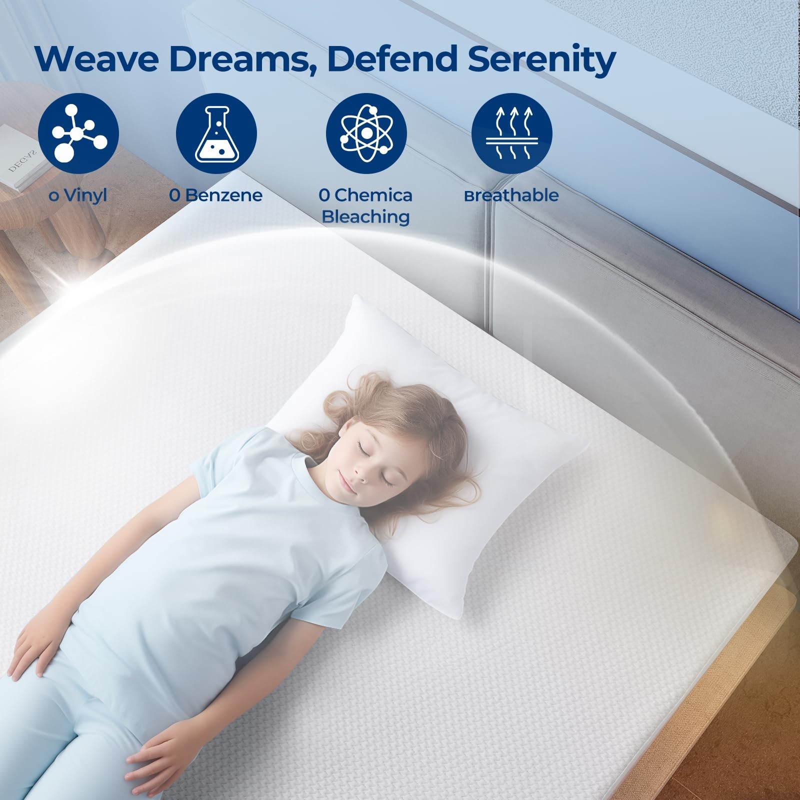 TASTELIFE King Size Waterproof Mattress Protector, 3D Air Fabric King, White