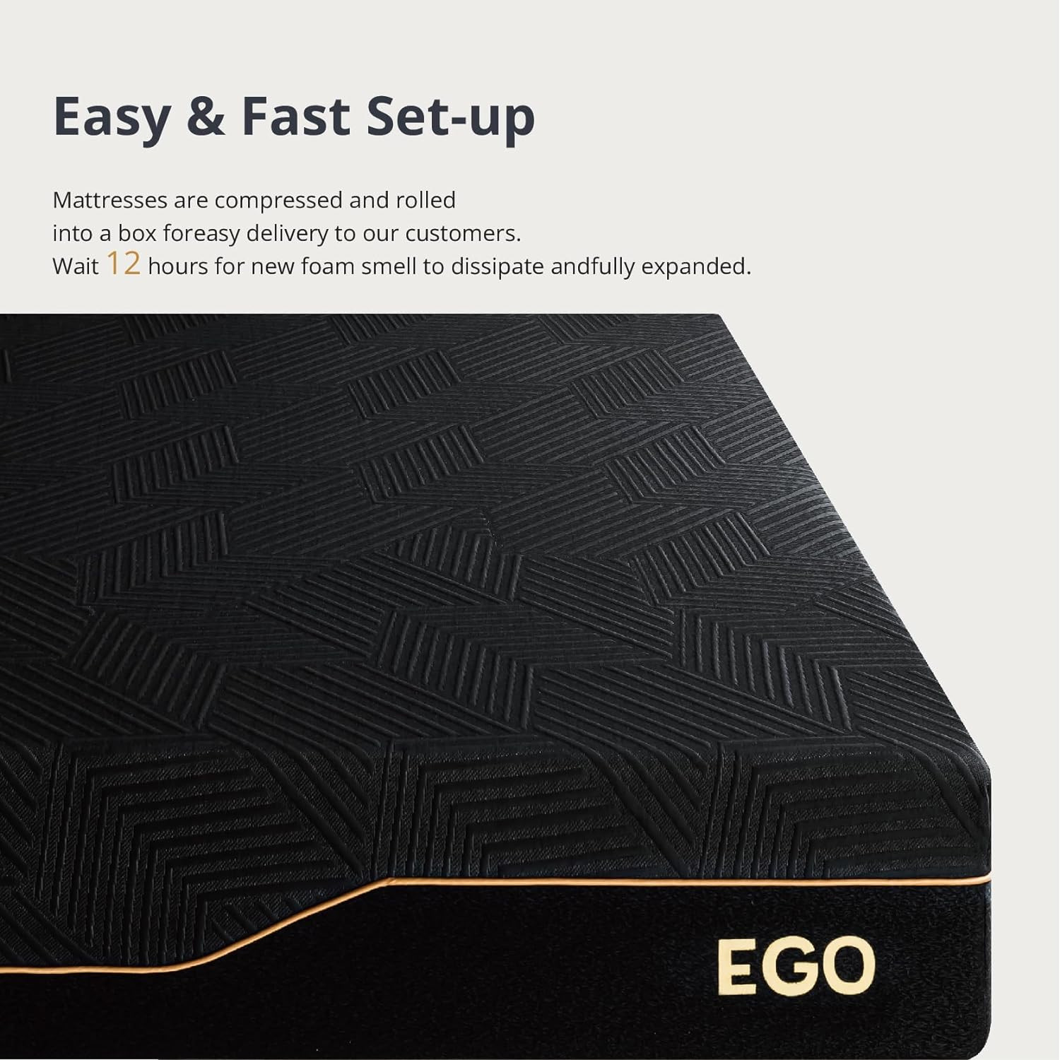 EGOHOME 14 Inch King Size Memory Foam Mattress for Back Pain, Cooling Copper Gel