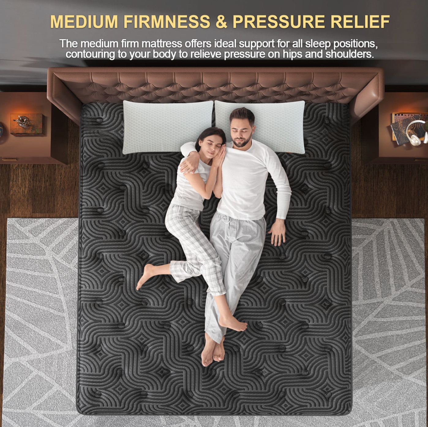 12″ Full Colchon Gel Memory Foam Hibrido Full Cama Mattress Hybrid Medium Firm